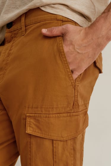 Bărbați - Pantaloni cargo - regular fit - maro deschis