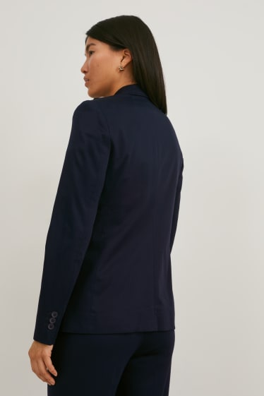 Damen - Business-Blazer mit Schulterpolstern - dunkelblau