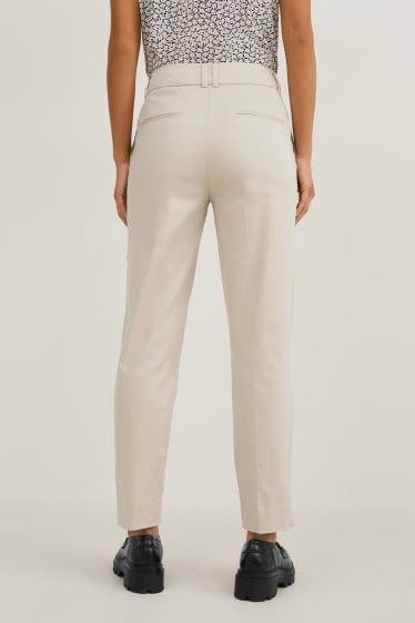 Women - Business trousers - slim fit - beige