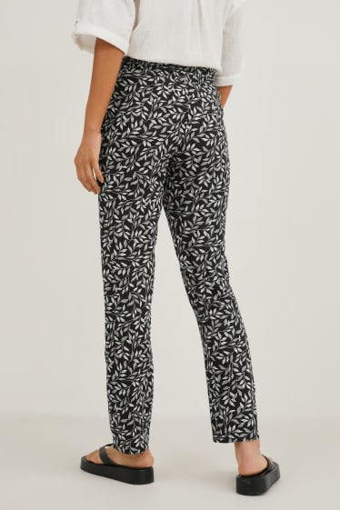 Women - Cloth trousers - tapered fit - black