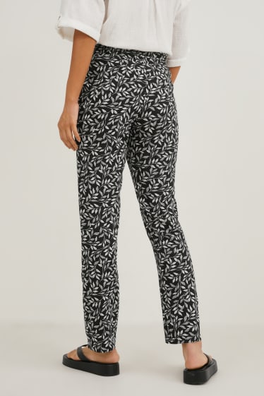 Dames - Pantalon - tapered fit - zwart