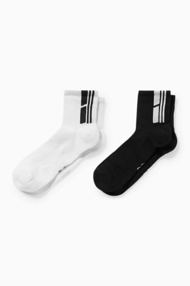 Herren - Multipack 2er - Sport-Kurzsocken - LYCRA® - schwarz / weiß