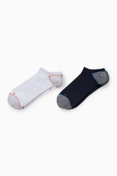 Pánské - Multipack 2 ks - sportovní ponožky do tenisek - tmavomodrá/bílá