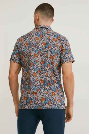 Men - Business shirt - slim fit - lapel collar - multicoloured