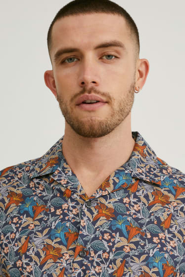 Men - Business shirt - slim fit - lapel collar - multicoloured