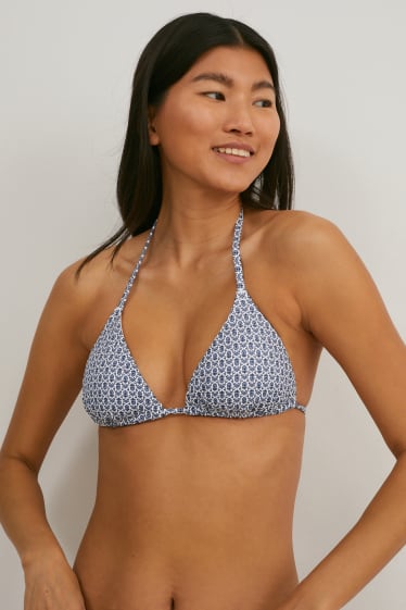 Women - Bikini top - triangle - padded - LYCRA® - white / blue