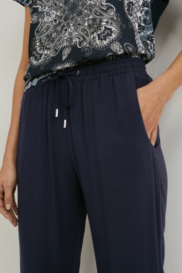 Kobiety - Spodnie materiałowe - tapered fit - ciemnoniebieski