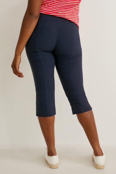 Women - Multipack of 2 - capri trousers - mid-rise waist - slim fit - black