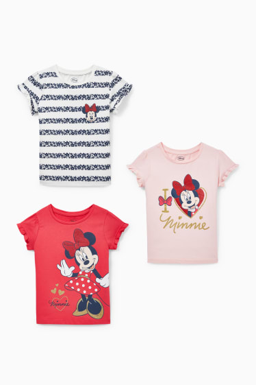 Children - Multipack of 3 - Minnie Mouse - short sleeve T-shirt - red / cremewhite