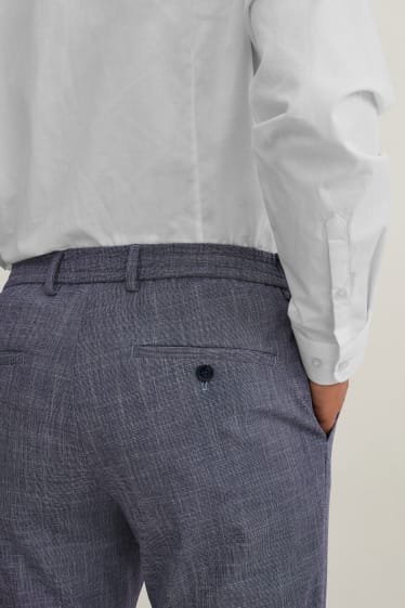 Pánské - Kalhoty chino - slim fit - Flex - LYCRA®  - tmavomodrá-žíhaná