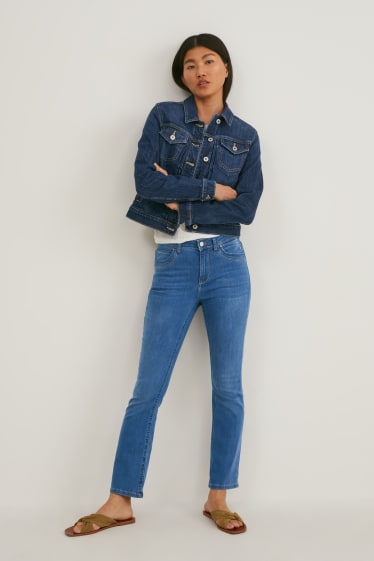 Damen - Flared Jeans - Mid Waist - jeansblau