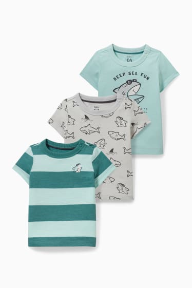 Babies - Multipack of 3 - baby short sleeve T-shirt - mint green