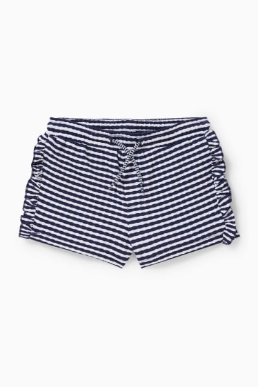 Children - Swim shorts - striped - dark blue / white