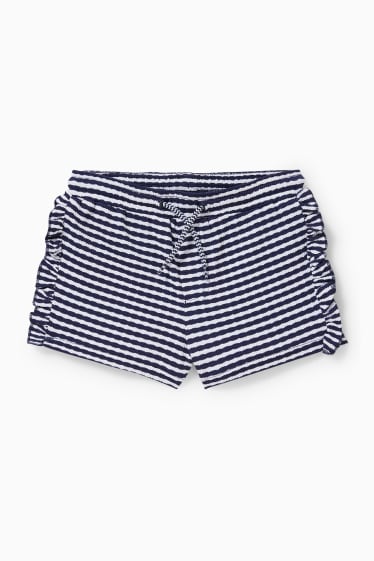 Bambine - Shorts da mare - a righe - blu scuro / bianco