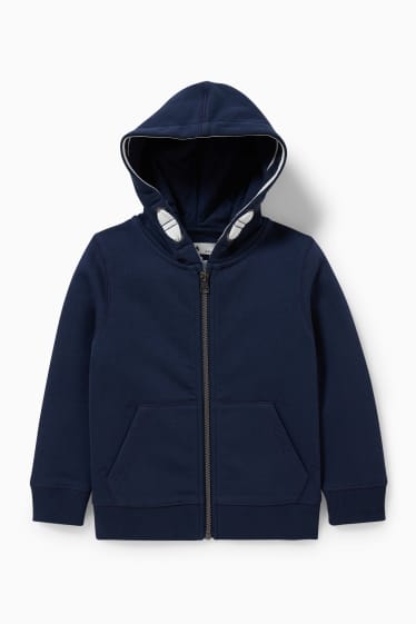 Enfants - Sweat zippé à capuche - bleu foncé