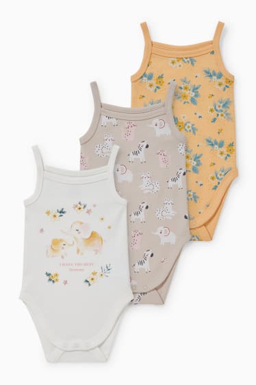 Bébés filles - Lot de 3 - bodys pour bébé - orange clair