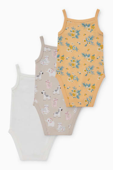 Bébés filles - Lot de 3 - bodys pour bébé - orange clair