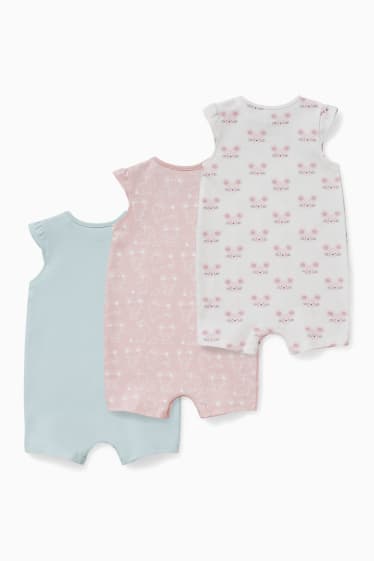 Babies - Multipack of 3 - baby sleepsuit - rose