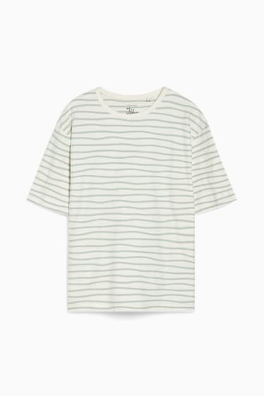 Children - Short sleeve T-shirt - genderneutral - striped - cremewhite