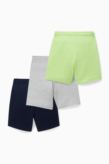 Niños - Pack de 3 - bermudas deportivas - gris claro jaspeado