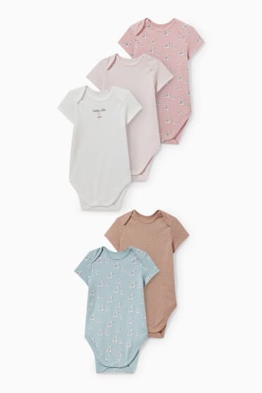 Bébés - Lot de 5 - bodys pour bébé - rose