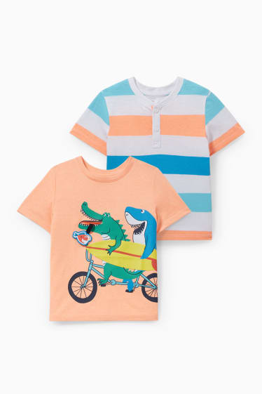 Nen/a - Paquet de 2 - samarreta de màniga curta - taronja fluorescent