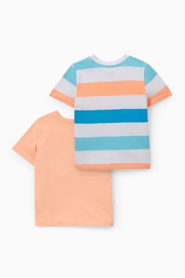 Kinderen: jongens - Set van 2 - T-shirt - neon oranje