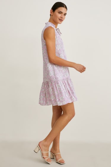 Women - A-line dress - floral - light violet