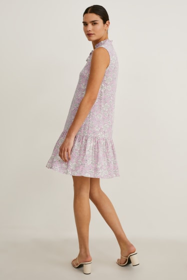 Women - A-line dress - floral - light violet