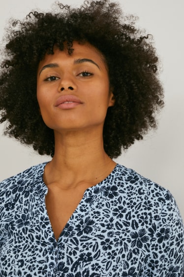 Women - Fit & flare dress - floral - blue