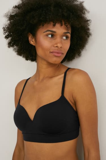 Femmes - Soutien-gorge sans armatures - ampliforme - sans coutures - noir