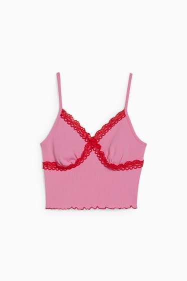 Damen - CLOCKHOUSE - Crop Top - rosa