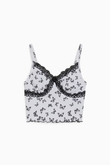 Tieners & jongvolwassenen - CLOCKHOUSE - crop top  - wit