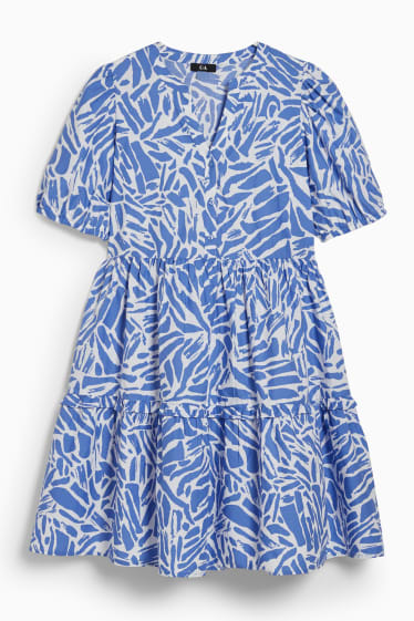 Women - A-line dress - blue / white