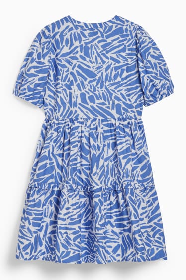 Women - A-line dress - blue / white