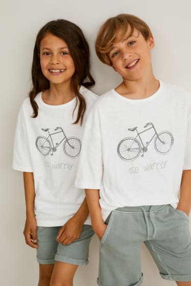 Kinder Jungen - Kurzarmshirt - genderneutral - weiß