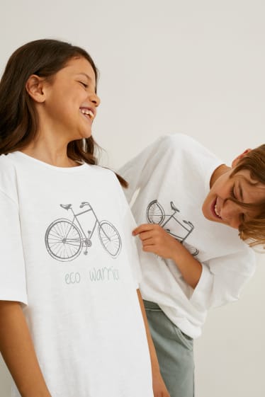 Kinder Jungen - Kurzarmshirt - genderneutral - weiß