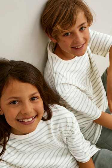 Children Boys - Short sleeve T-shirt - genderneutral - striped - cremewhite