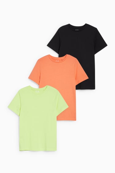 Kinder Jungen - Multipack 3er - Kurzarmshirt - schwarz