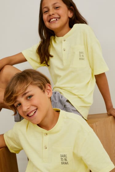 Kinderen - T-shirt - genderneutraal - lichtgeel