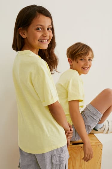 Dětské - Tričko s krátkým rukávem - genderově neutrální - světle žlutá