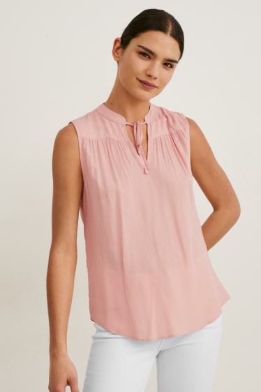 Femei - Bluză fără mâneci - roz
