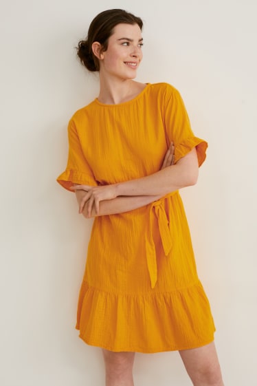 Kobiety - Sukienka o linii A - pomarańczowy