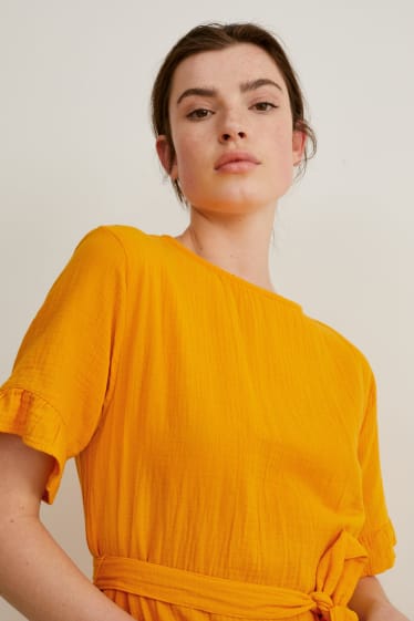 Kobiety - Sukienka o linii A - pomarańczowy