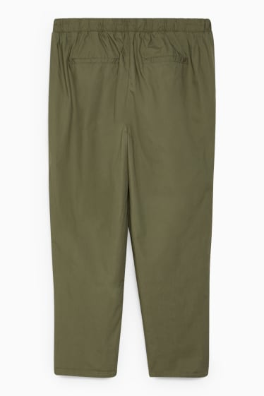 Mujer - Pantalón - mid waist - tapered fit - verde oscuro