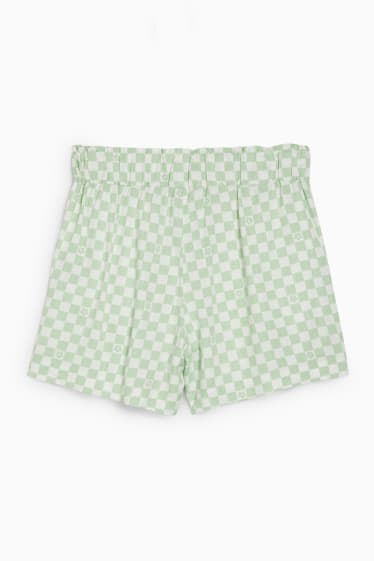 Teens & young adults - CLOCKHOUSE - shorts - high waist - check - white / green