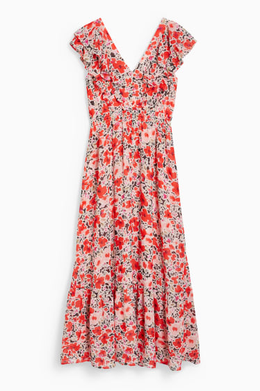 Dámské - Šifonové šaty - s květinovým vzorem - barevná