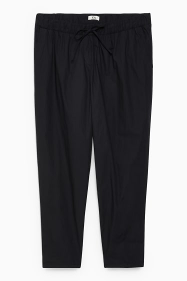 Femei - Pantaloni - talie medie - tapered fit - negru