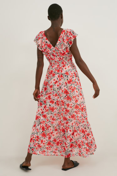 Dámské - Šifonové šaty - s květinovým vzorem - barevná