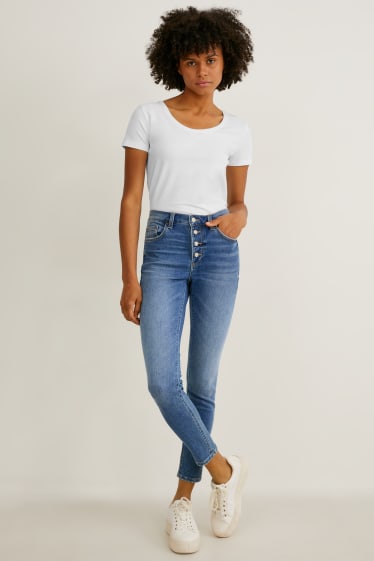 Dona - Skinny jeans - mid waist - jog denim - texà blau